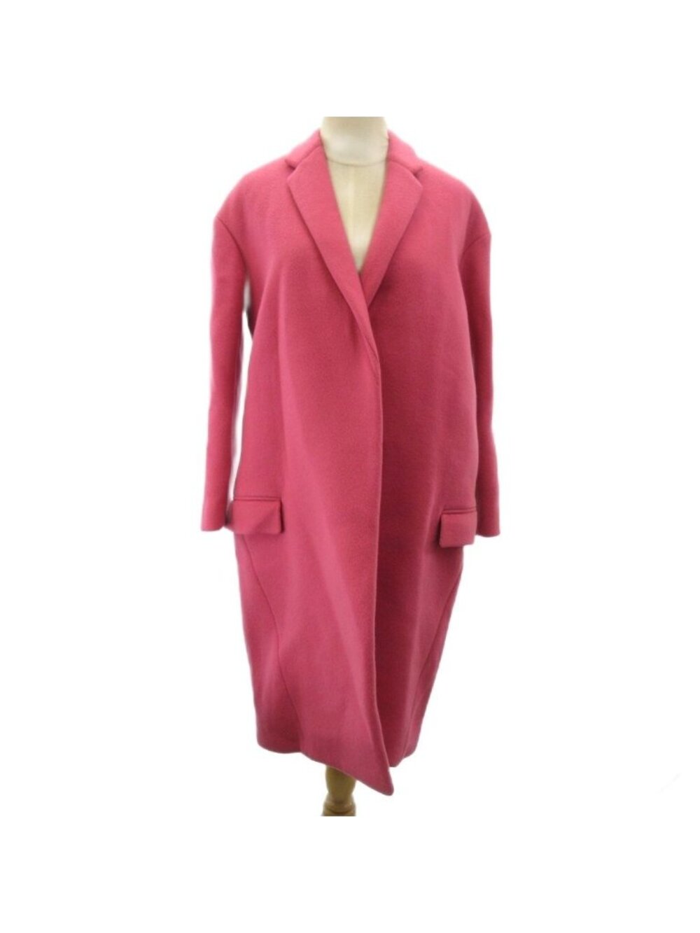 Celine Phoebe Philo Era Cashmere 100% Egg Long Pea Coat Pink XS 34